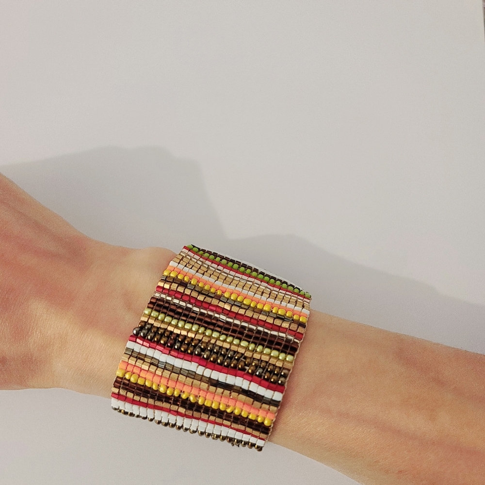 Beaded Eras Boho Southwestern Loom Tapestry Bracelet
